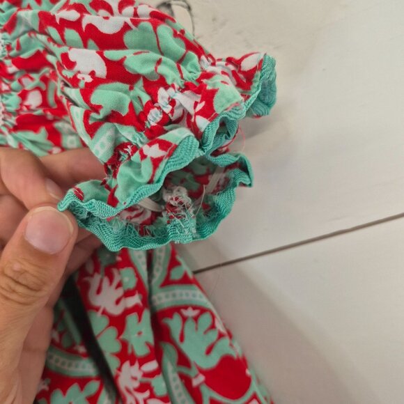 Banana Split Red & Mint Smocked Baby Dress 9M Red & Mint Christmas/holiday - Picture 3 of 6